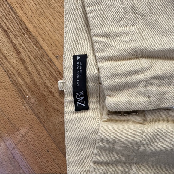 Zara Butter Yellow Cream Wide-Leg Pants - Picture 13 of 14